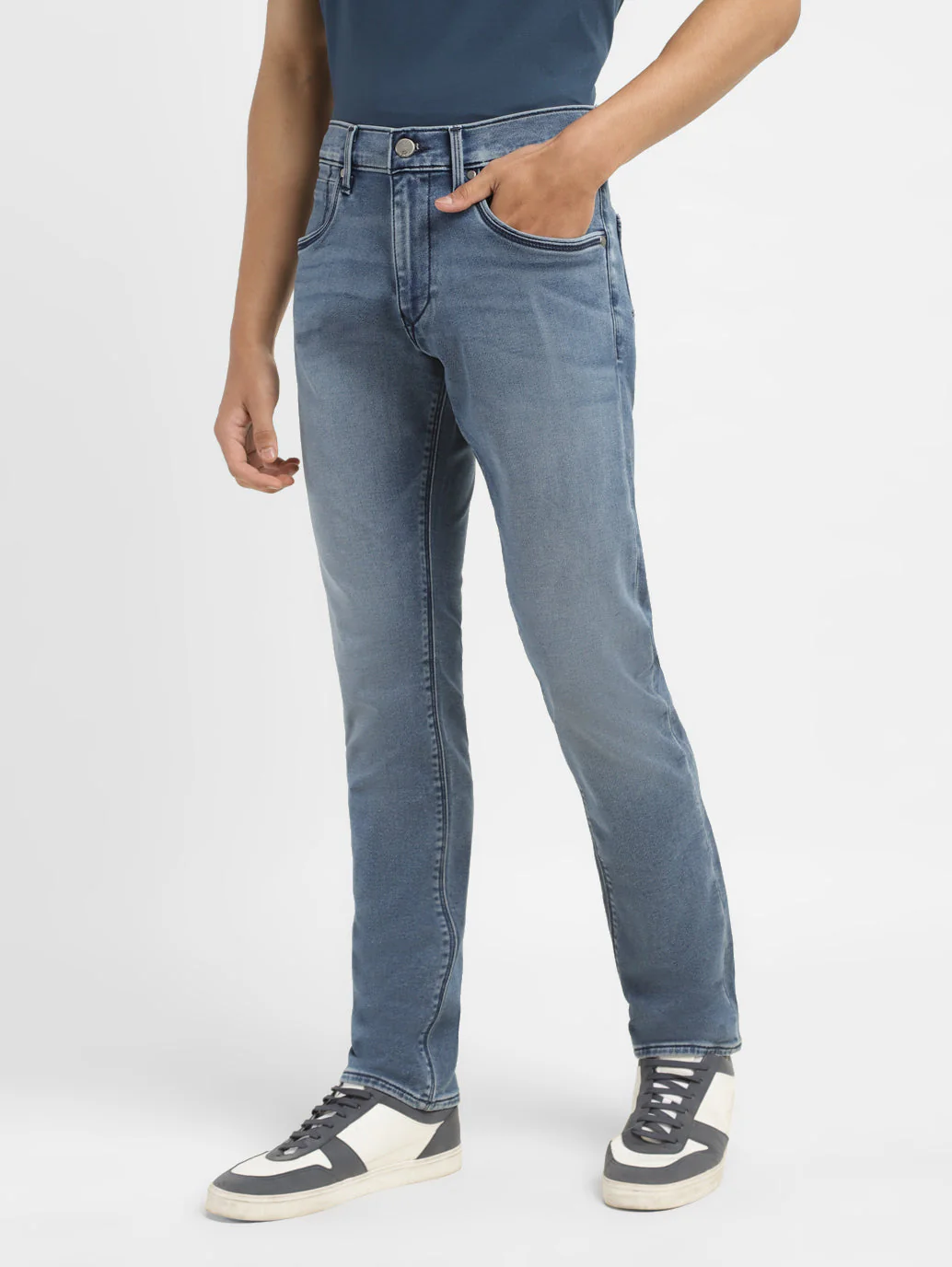 Men's Redloop 65504 Blue Skinny Fit Mid Rise Jeans - Image 5