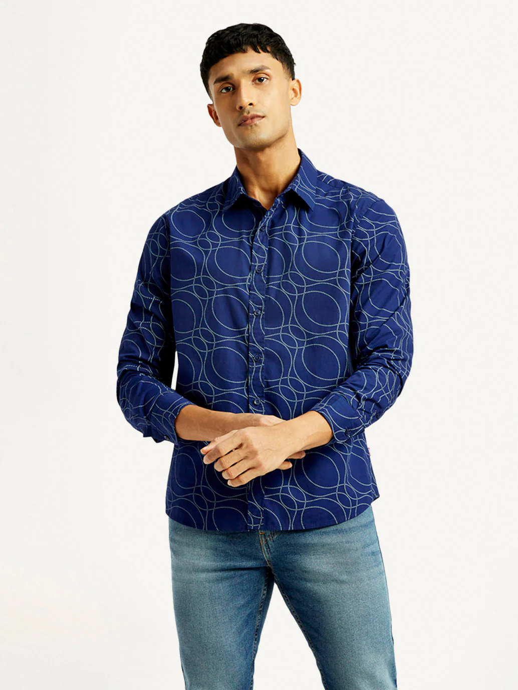 Men's Abstract Print Slim Fit Shirt - Image 2