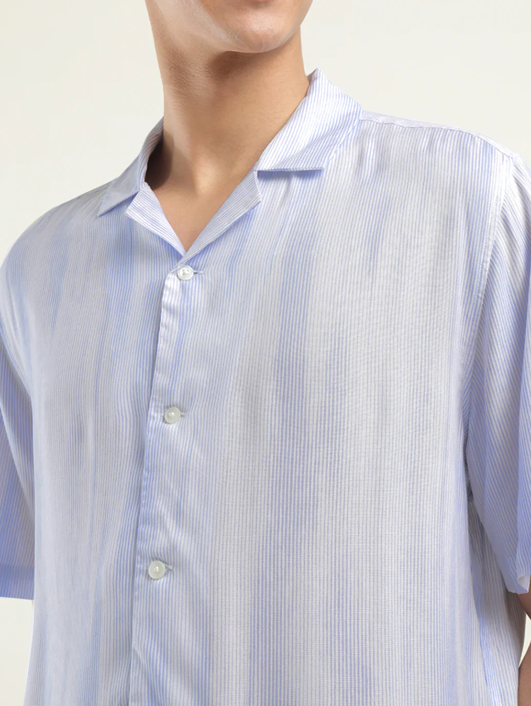 Men's Abstract Print Spread Collar Shirt - Image 3