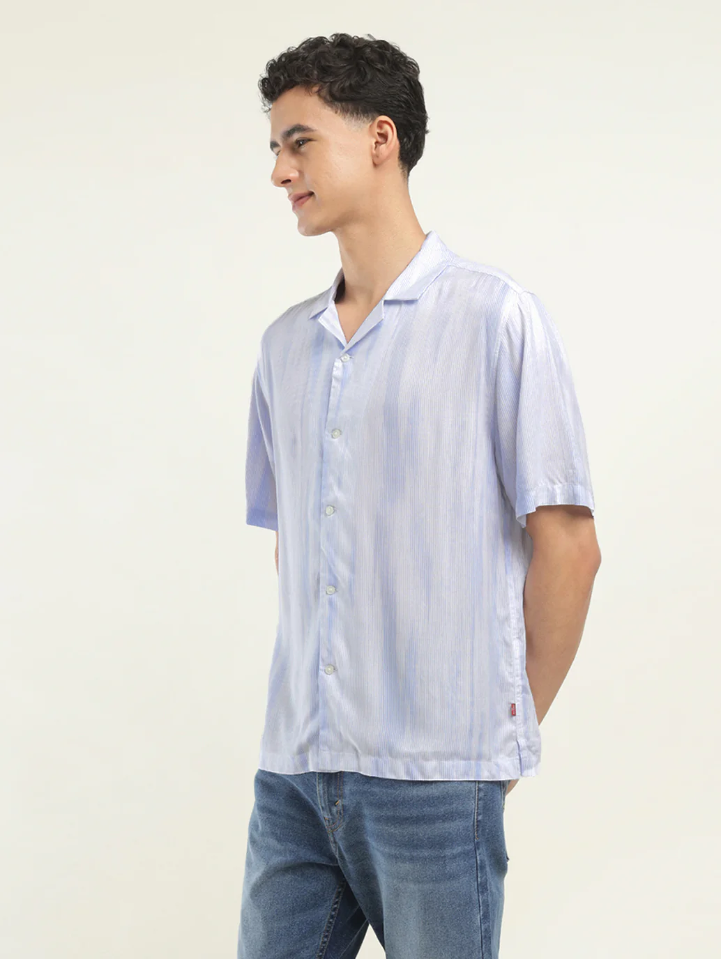 Men's Abstract Print Spread Collar Shirt - Image 4
