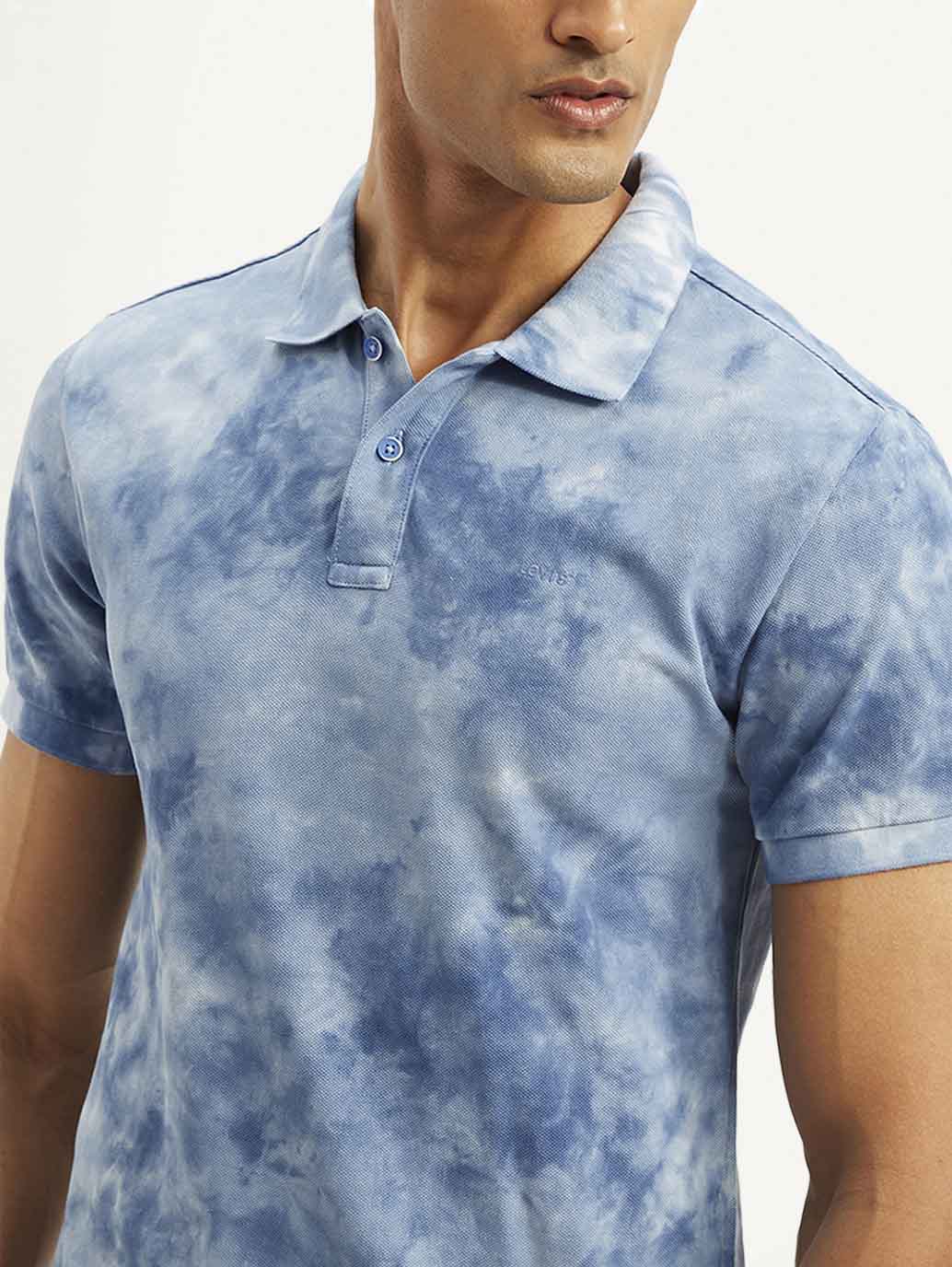 Men's Abstract Dyed Slim Fit Polo T-shirt - Image 3