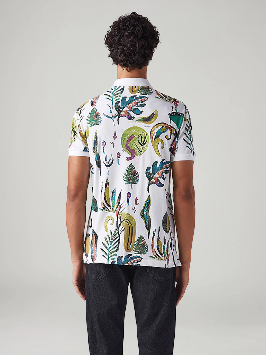 Men's Abstract Slim Fit Polo T-Shirt - Image 3