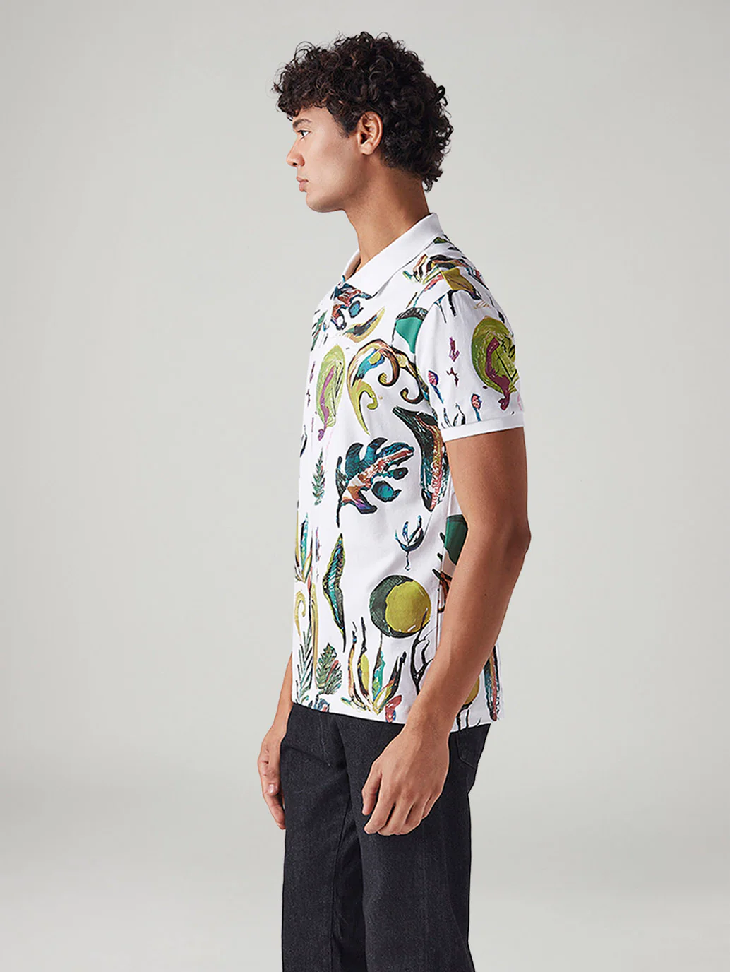 Men's Abstract Slim Fit Polo T-Shirt - Image 5