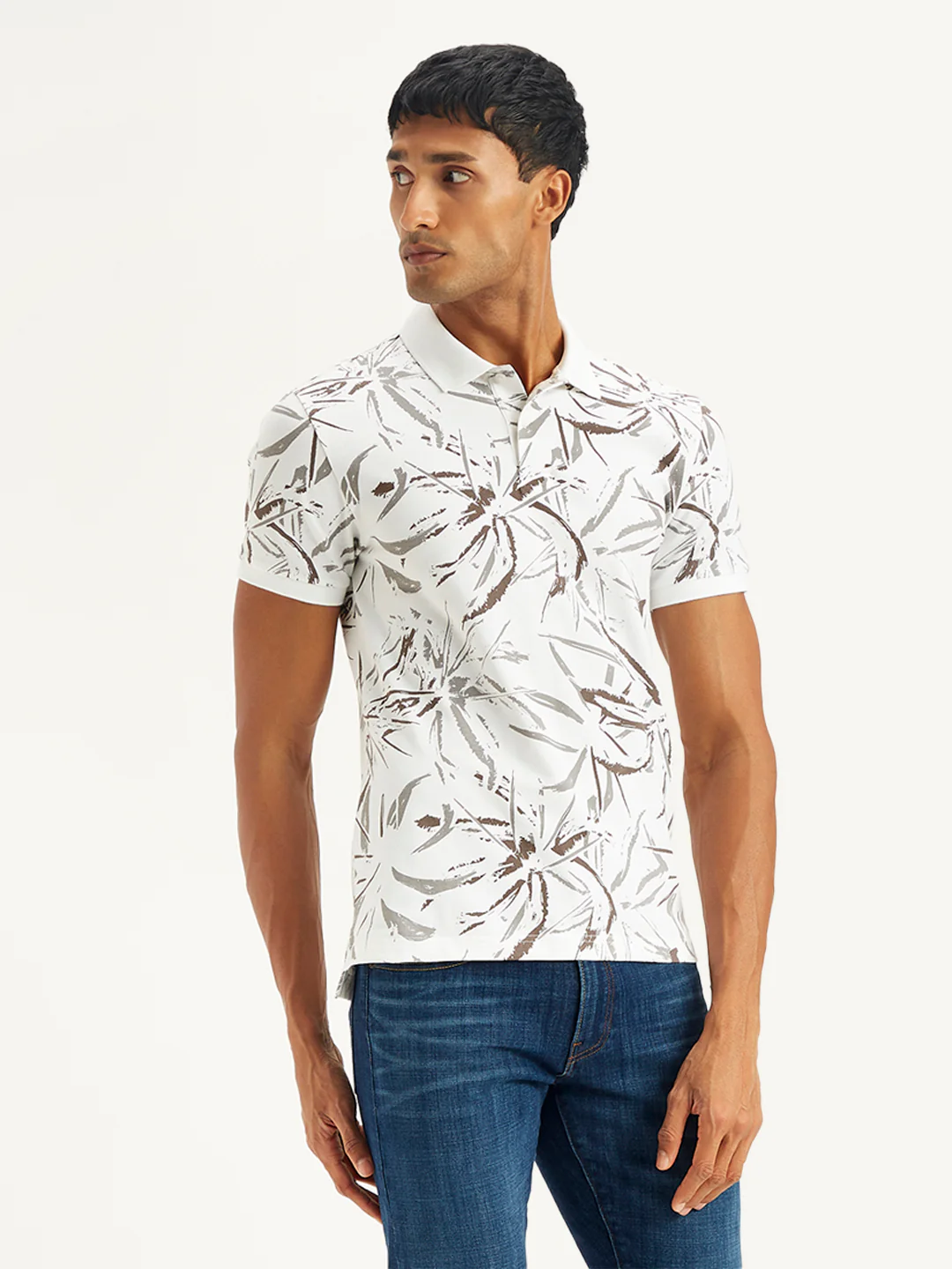 Men's All Over Print Slim Fit Polo T-Shirt