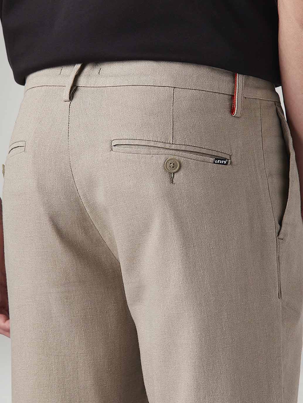 Men's Beige Authentic Relaxed Straight Fit Mid Rise Chinos - Image 5