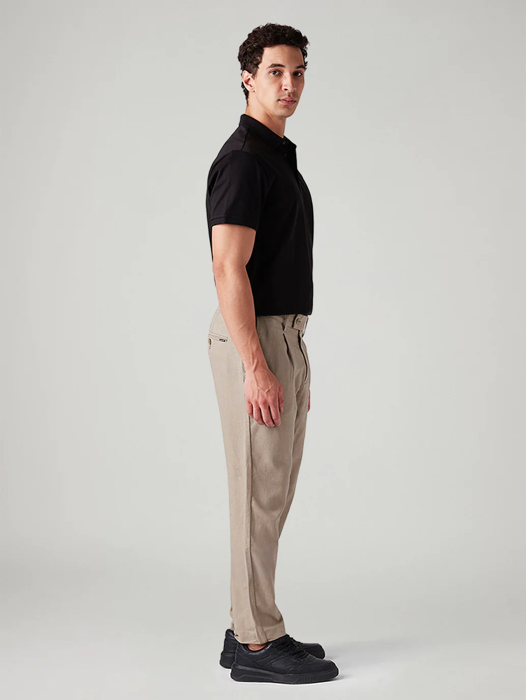 Men's Beige Authentic Relaxed Straight Fit Mid Rise Chinos - Image 6