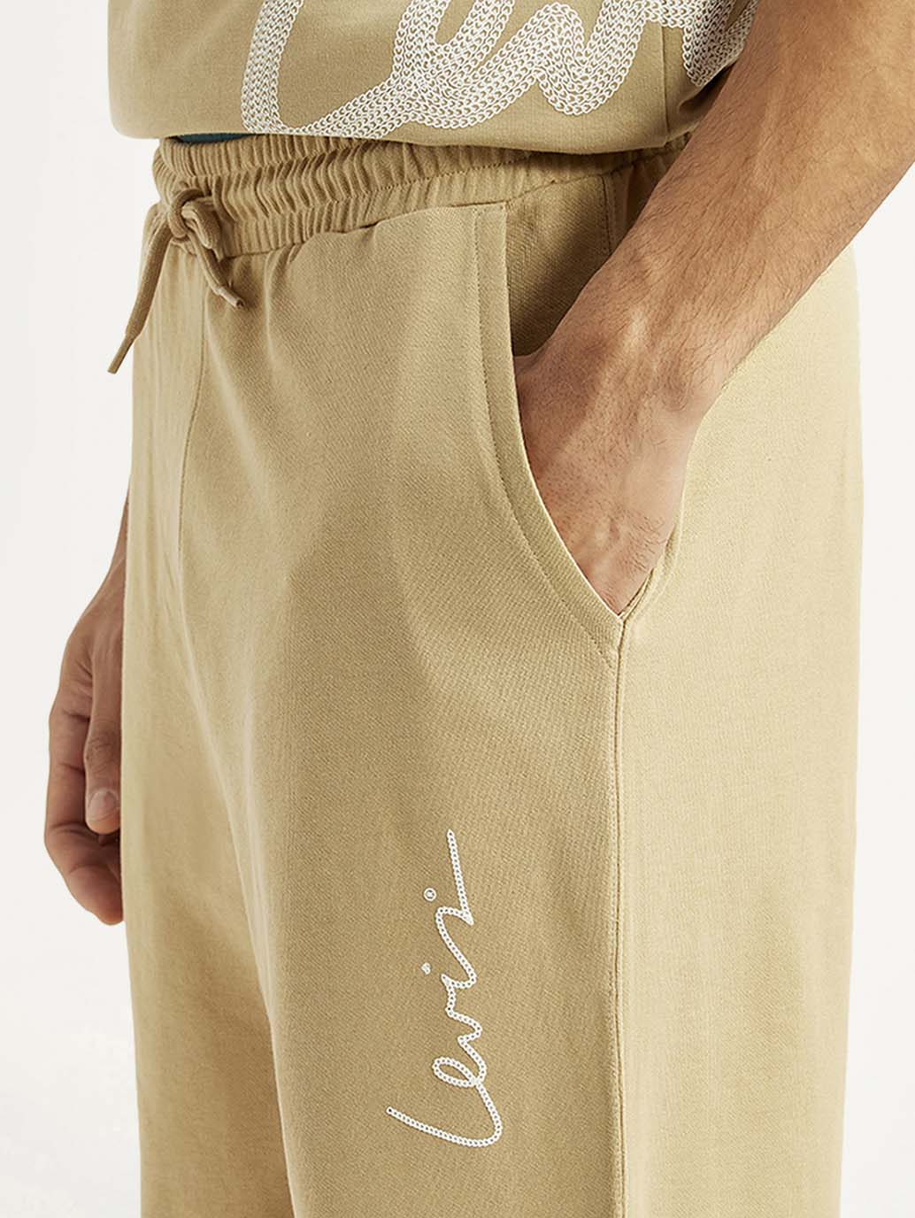 Men's Beige Regular Fit Joggers - Image 4