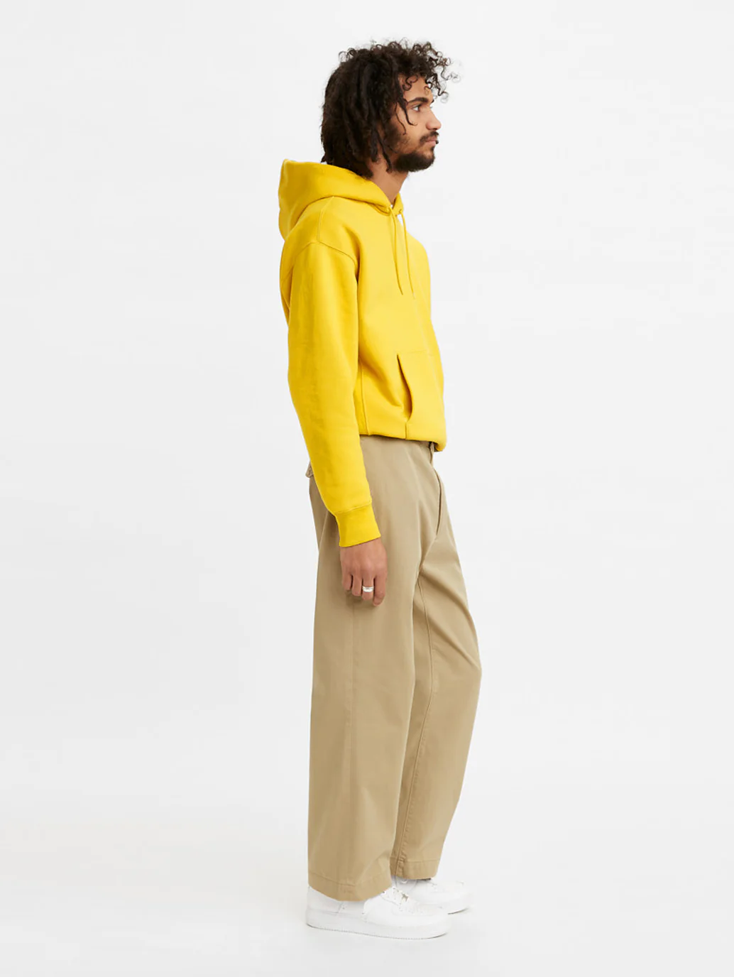 Men's Beige Regular Fit Trousers - Image 3