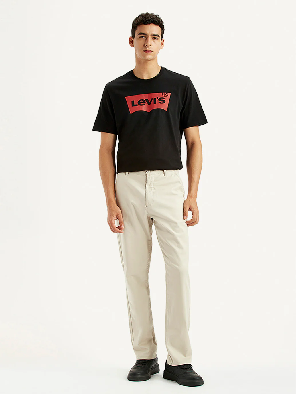 Men's Beige Relaxed Fit Chinos - Image 2