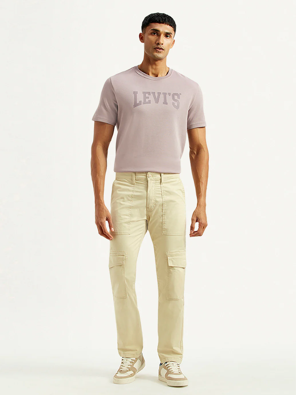 Men's 511 Beige Slim Fit cargo Trousers - Image 2