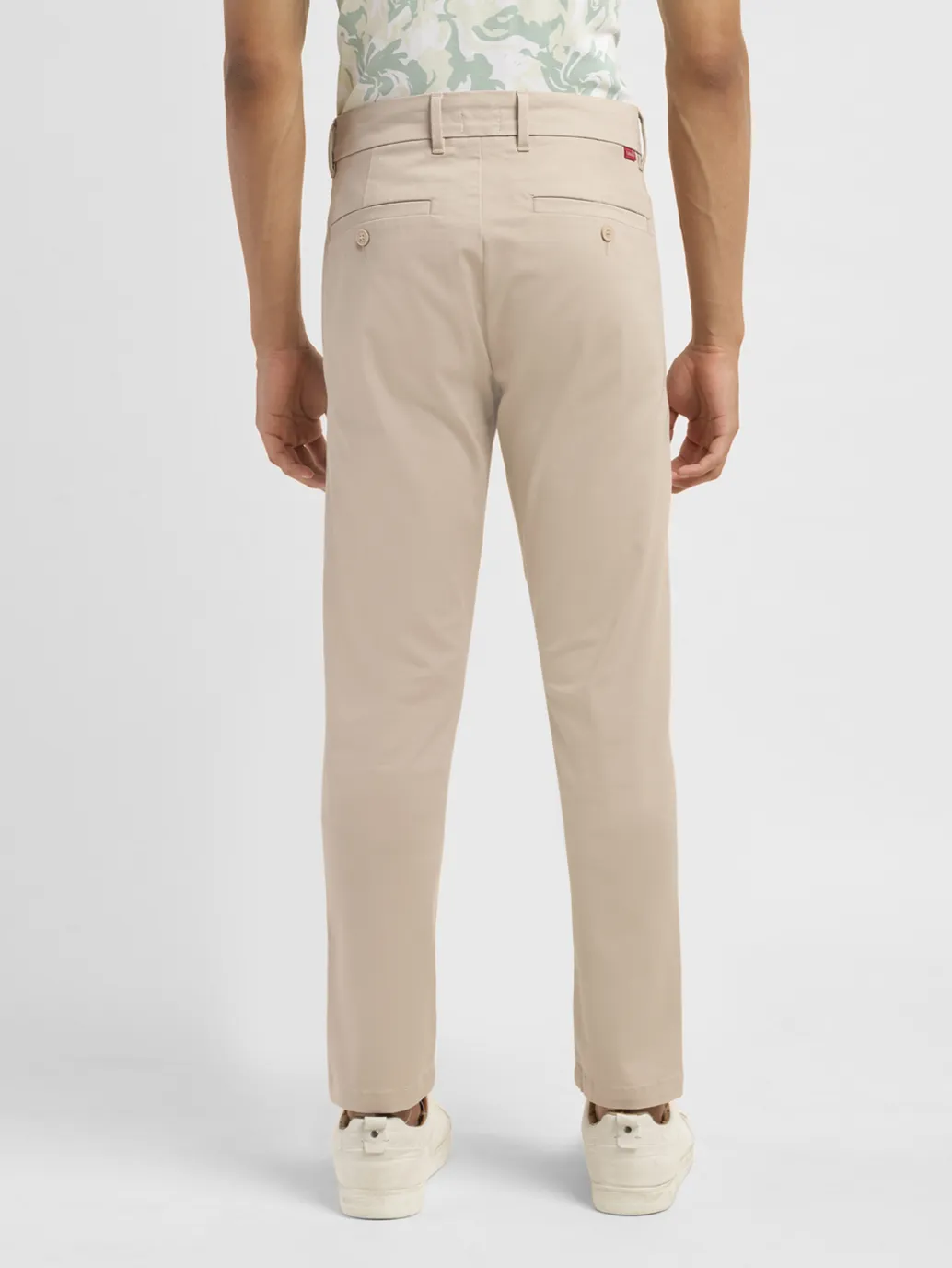 Men's Beige Slim Fit Chinos - Image 3
