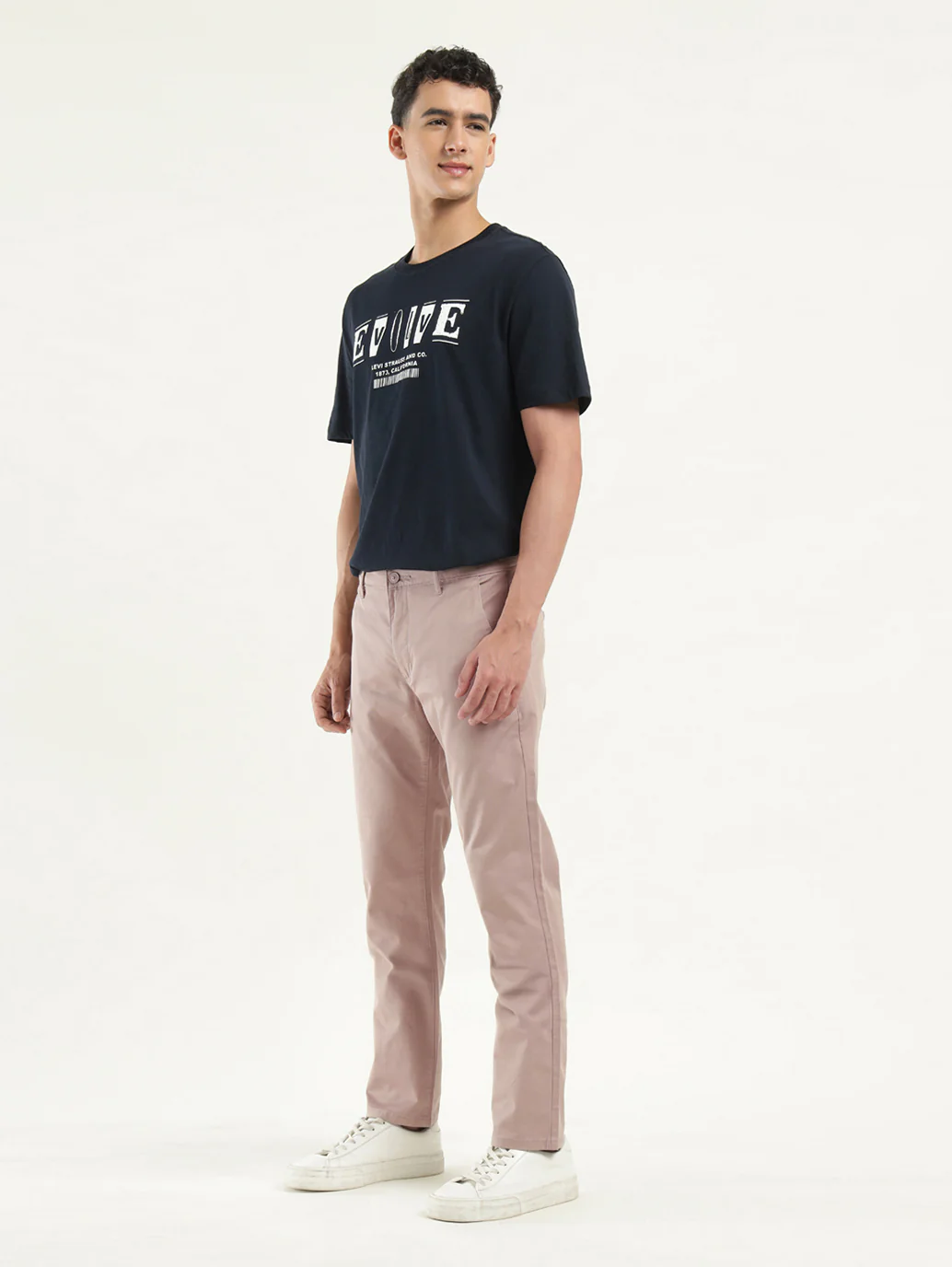 Men's Beige Slim Fit Chinos - Image 4