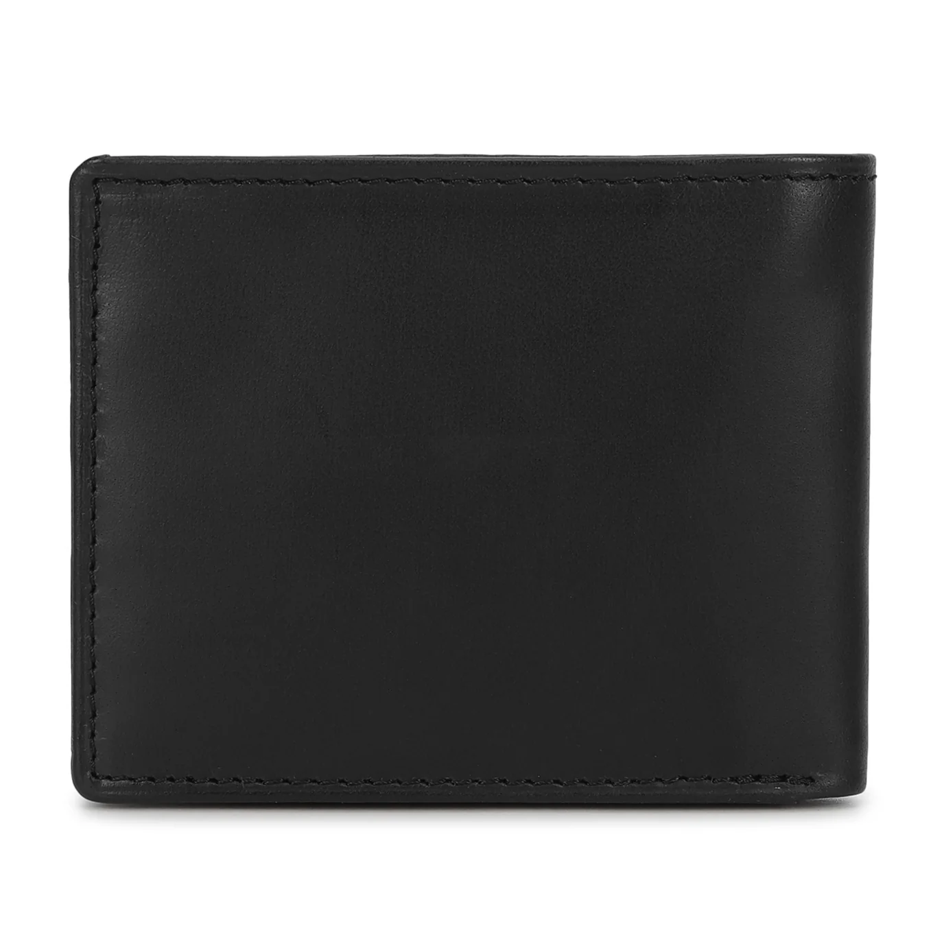 Men's Black Brand Logo Bi-Fold Wallet - Image 2