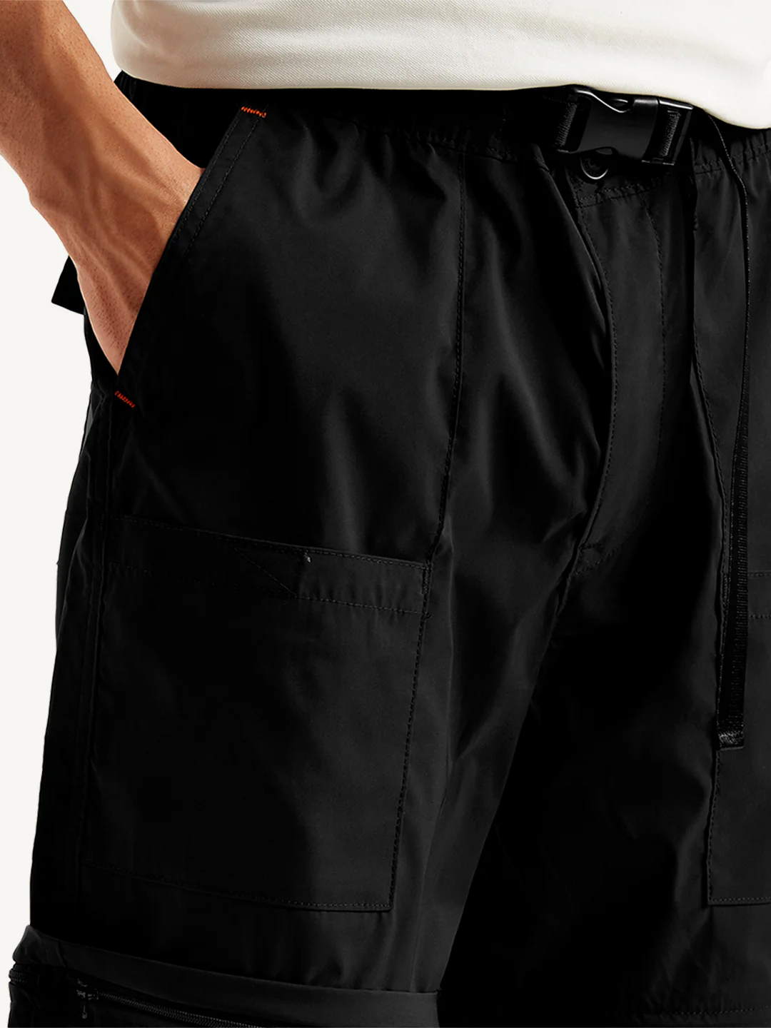Men's Black Cargo Fit Trousers - Image 4