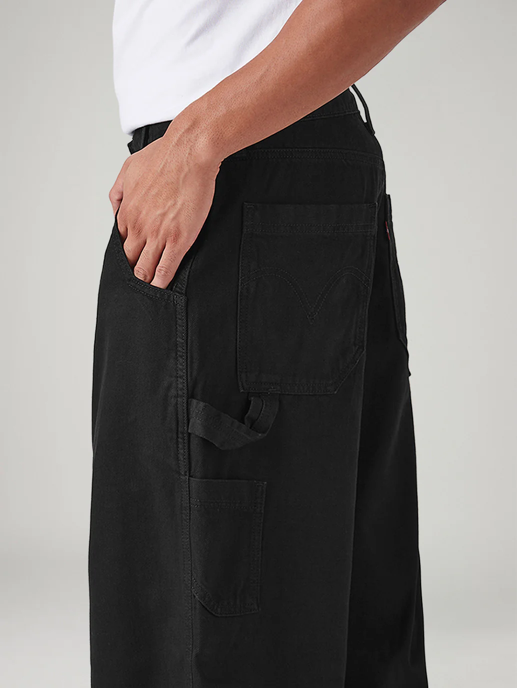 Men's Black Extra Baggy Loose Fit Mid Rise Jeans - Image 4