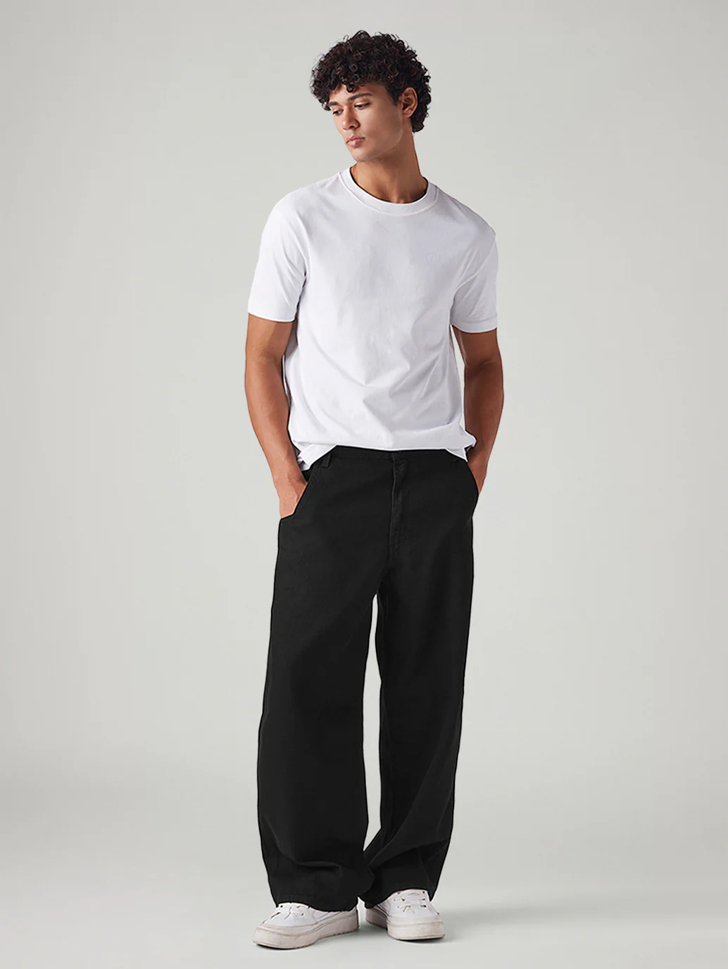 Men's Black Extra Baggy Loose Fit Mid Rise Jeans - Image 6