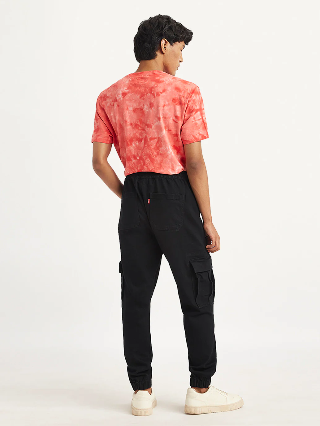 Men's Black Regular Fit Cargo Joggers - Image 5