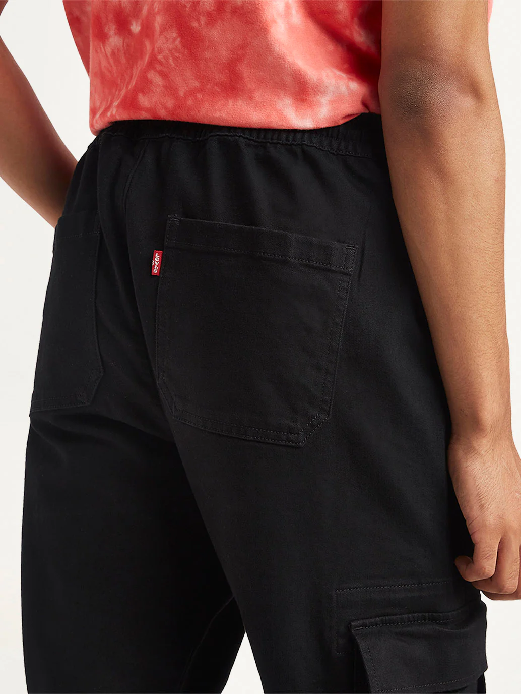 Men's Black Regular Fit Cargo Joggers - Image 6