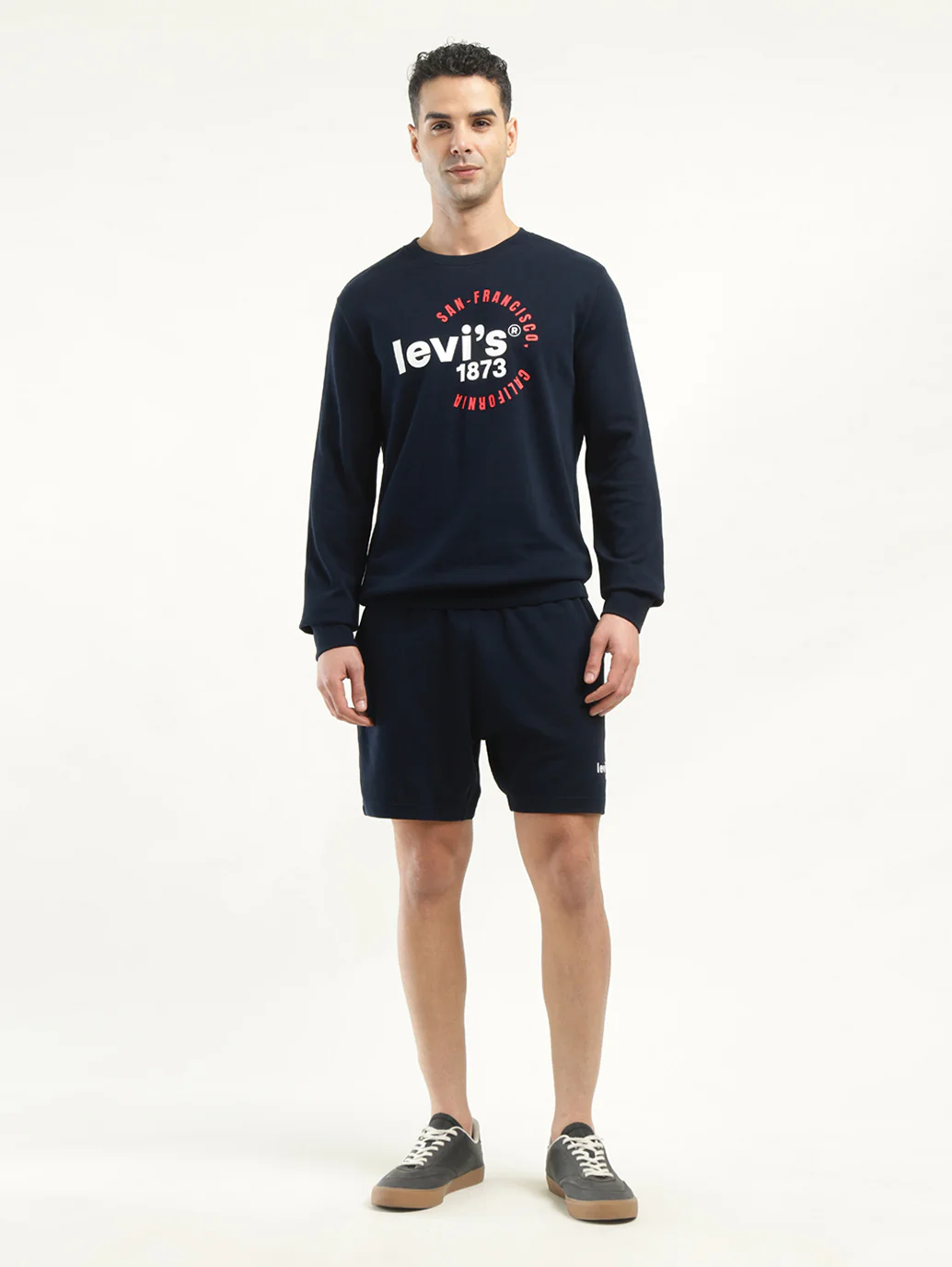 Men's Navy Regular Fit Shorts - Image 2