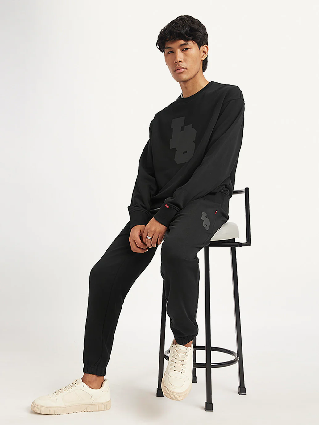 Men's Black Regular Fit Joggers - Image 4