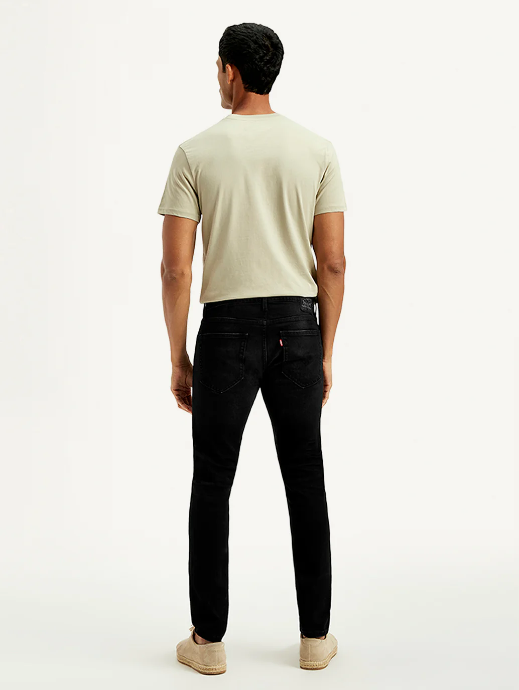 Men's Black Skinny Tapered Fit Mid Rise Jeans - Image 3