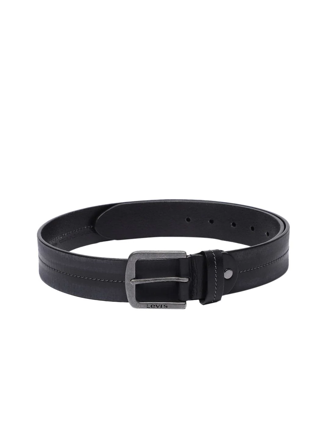 Men's Black Solid Belt - Image 2