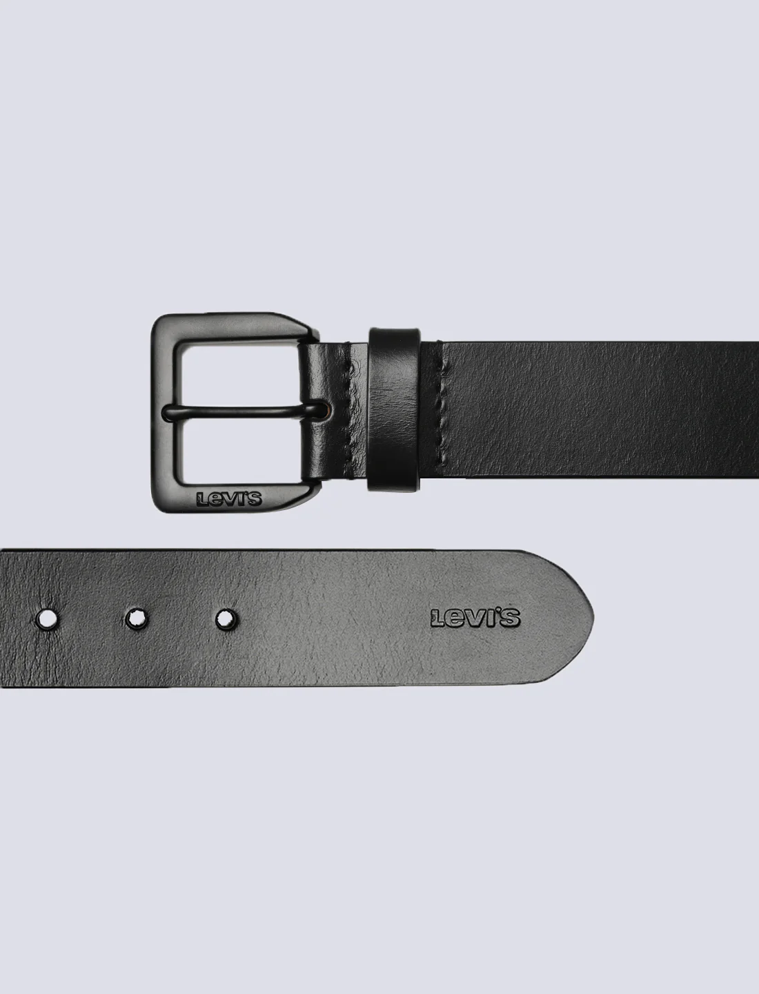 Men's Black Solid Belt - Image 5