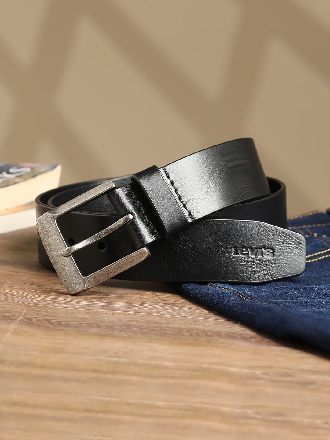 Men's Black Solid Belt
