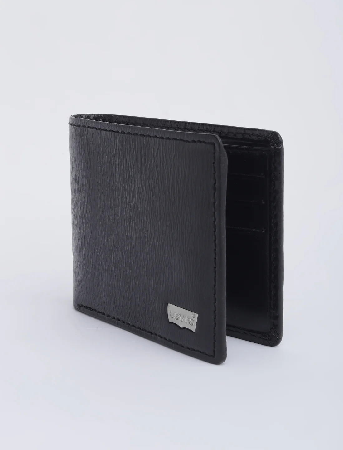 Men's Black Solid Bi-Fold Wallet - Image 5