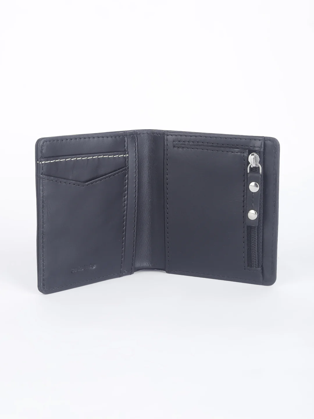 Men's Black Solid Bi-Fold Wallet - Image 6