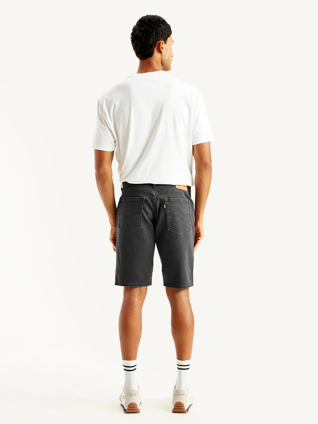Men's Black Tapered Denim Shorts - Image 3