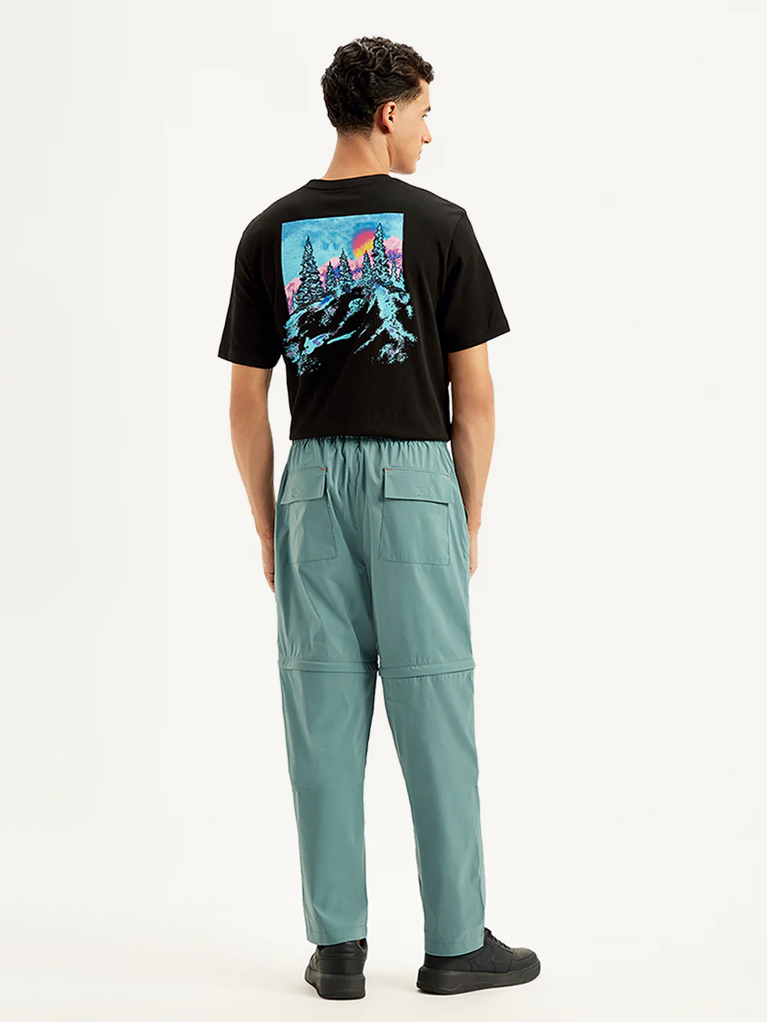Men's Blue Cargo Fit Trousers - Image 3