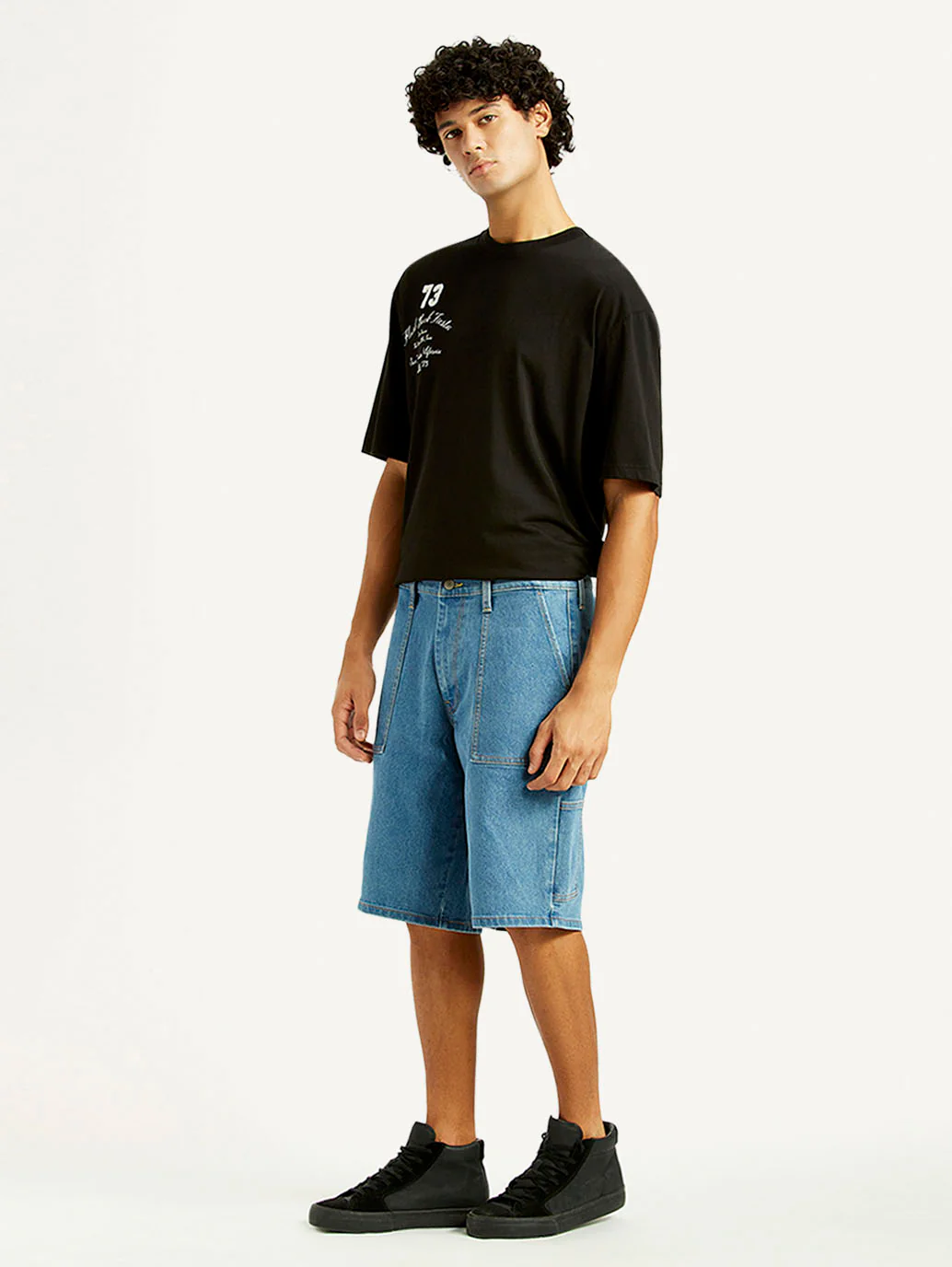 Men's Blue Loose Fit Shorts - Image 5