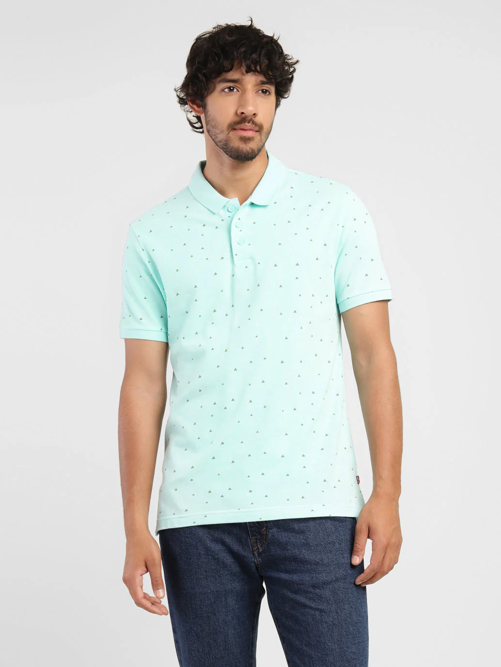 Men's Blue Polo Collar T-Shirt - Image 2