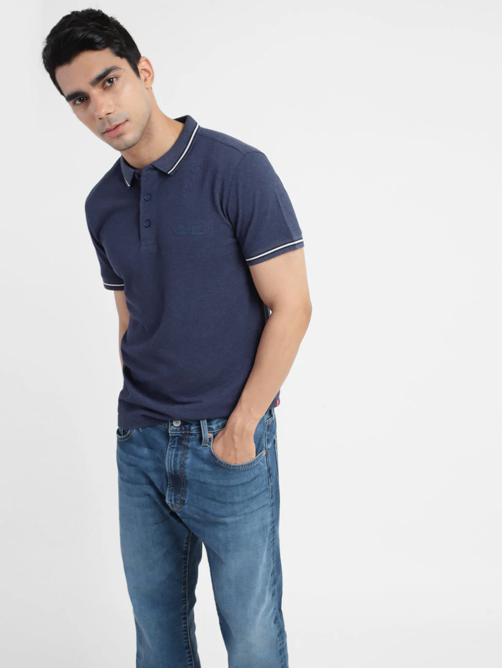 Men's Blue Polo T-Shirt - Image 2
