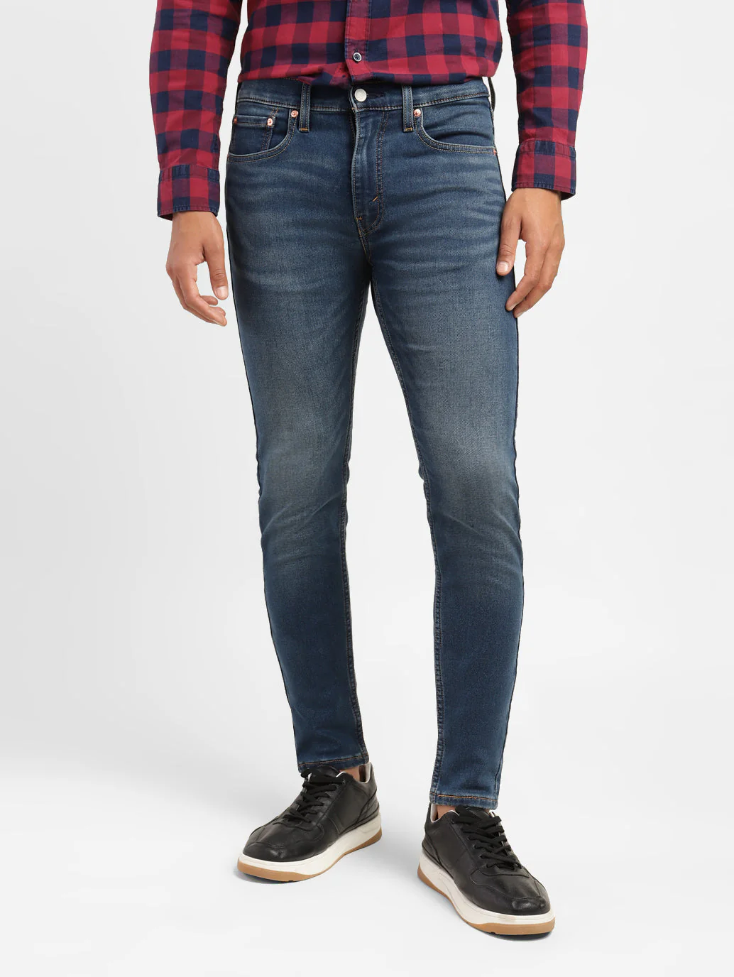 Men's Blue Skinny Fit Mid Rise Jeans - Image 2