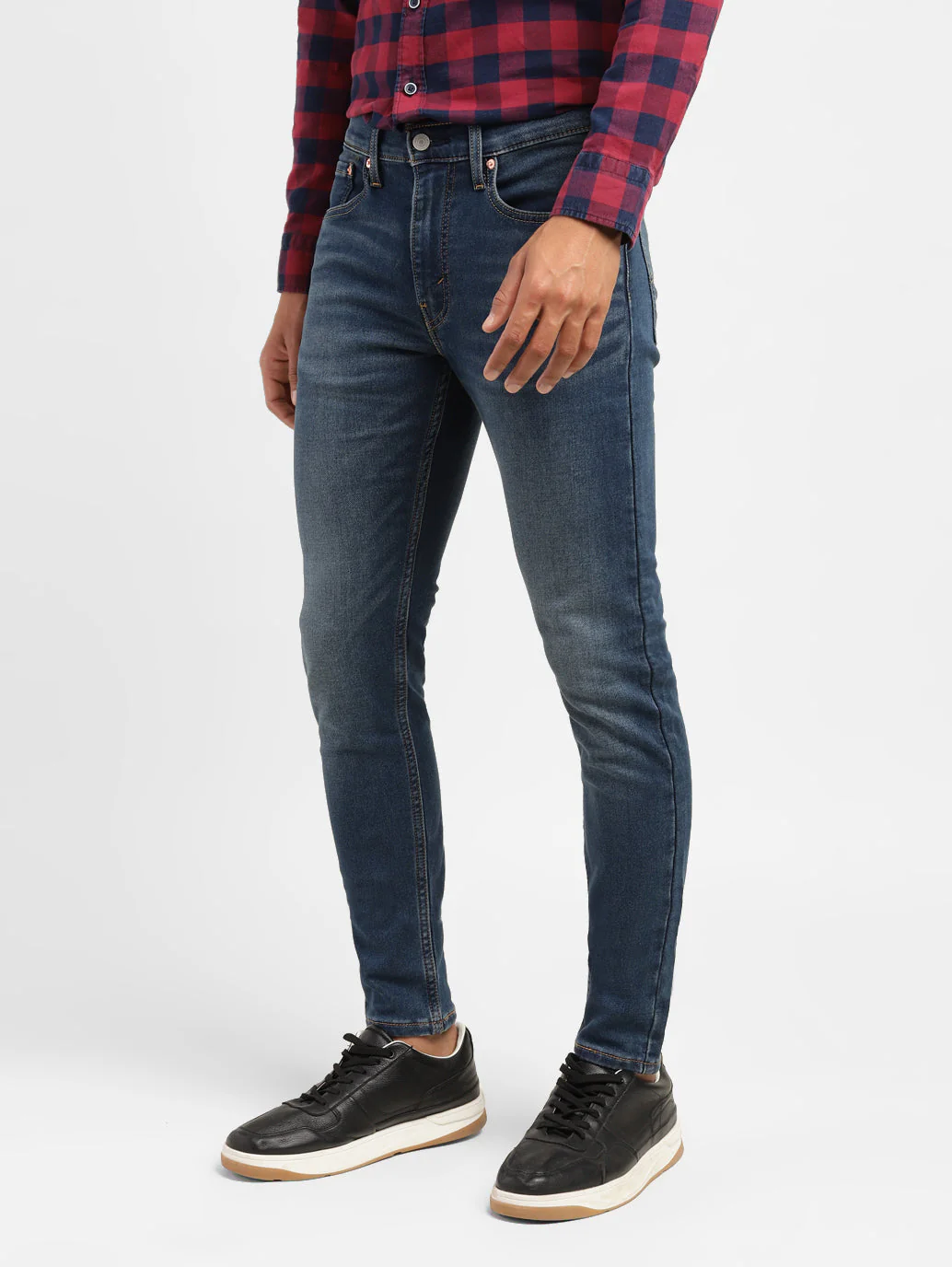 Men's Blue Skinny Fit Mid Rise Jeans - Image 4