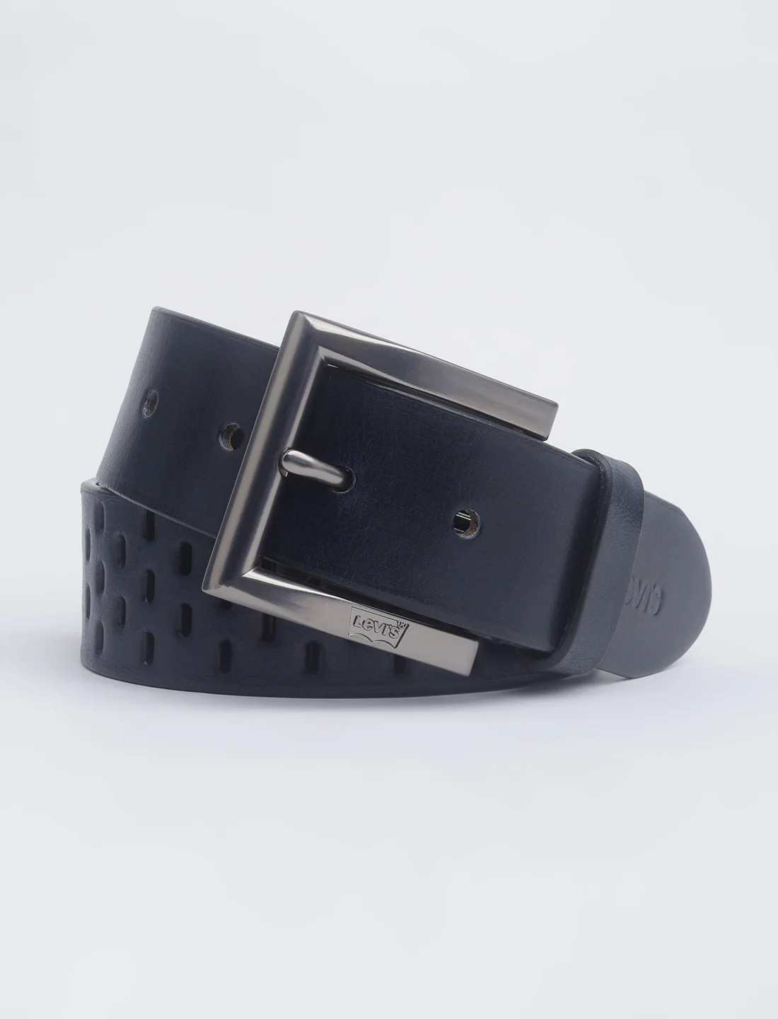 Men's Blue Textured Belt - Image 5