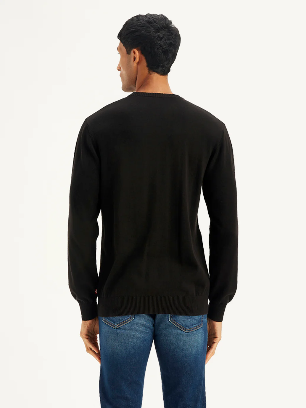 Men's Brand Logo Black Crew Neck Sweater - Image 3