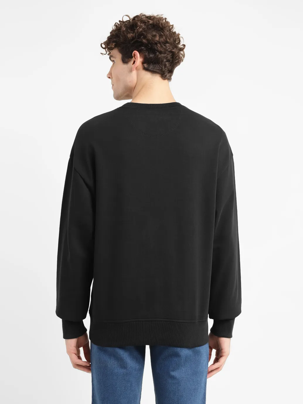 Men's Brand Logo Black Crew Neck Sweatshirt - Image 3