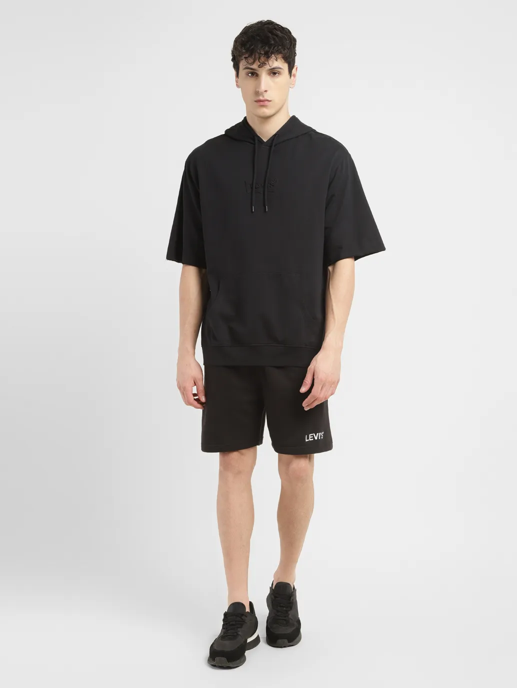 Men's Brand Logo Black Hooded Sweatshirt - Image 6