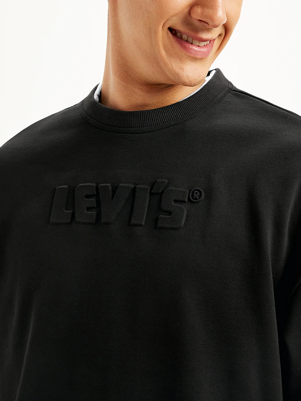 Men's Brand Logo Black Turtle Neck Sweatshirt - Image 4