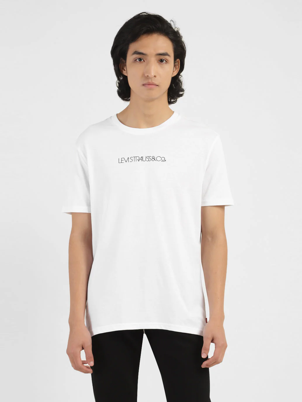 Men's Brand Logo Crew Neck T-shirt White - Image 2