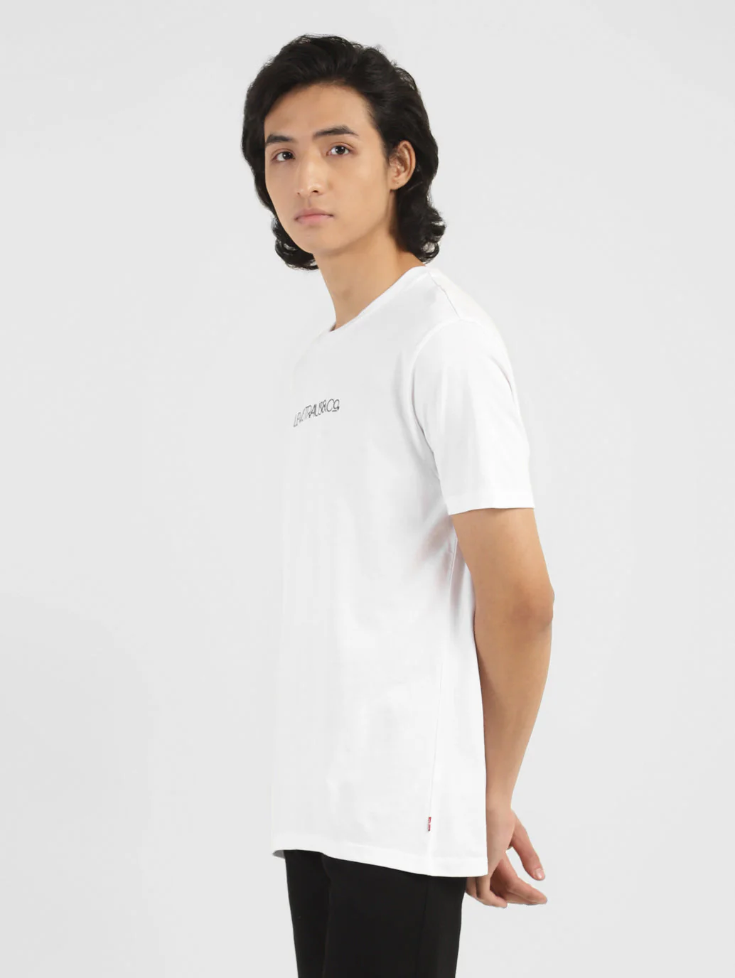 Men's Brand Logo Crew Neck T-shirt White - Image 4