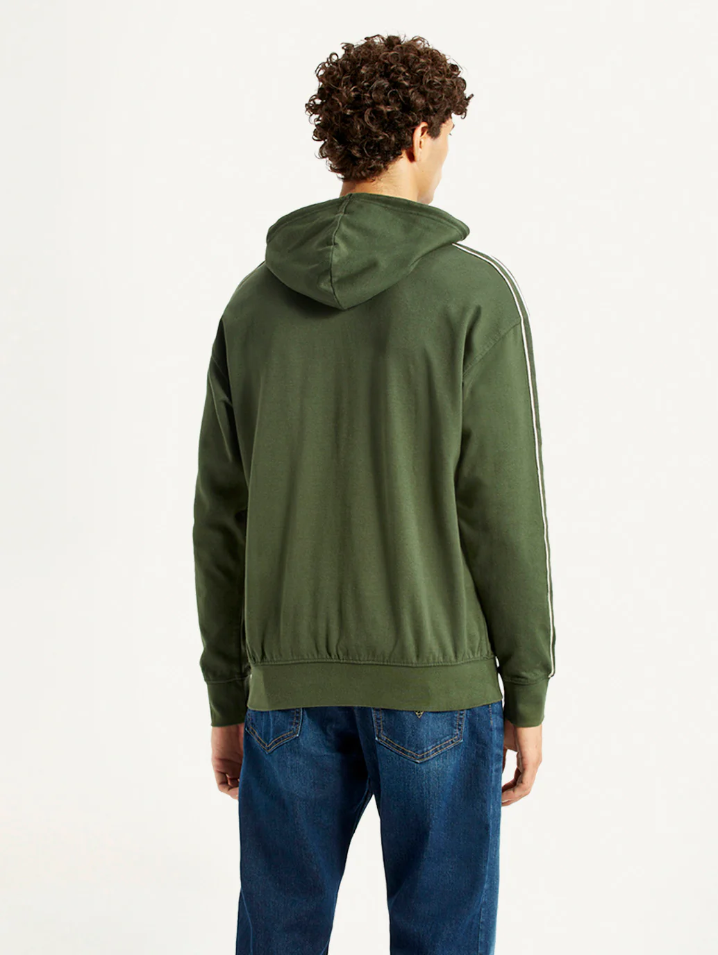 Men's Brand Logo Dark Green Hooded Sweatshirt - Image 3