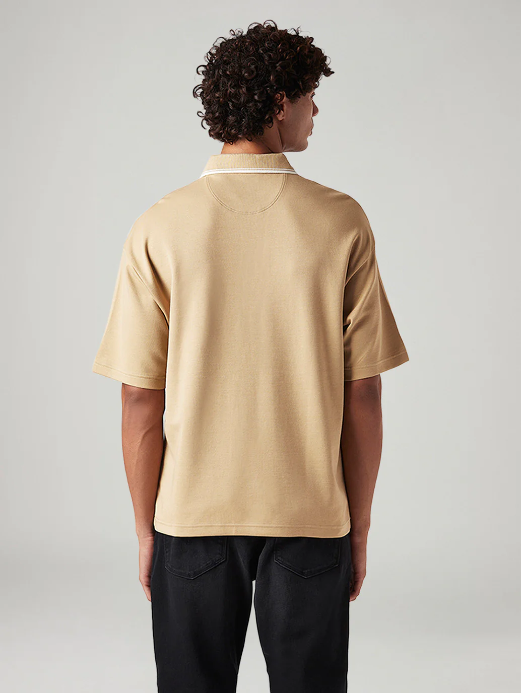 Men's Brand Logo Loose Fit Polo T-shirt - Image 3