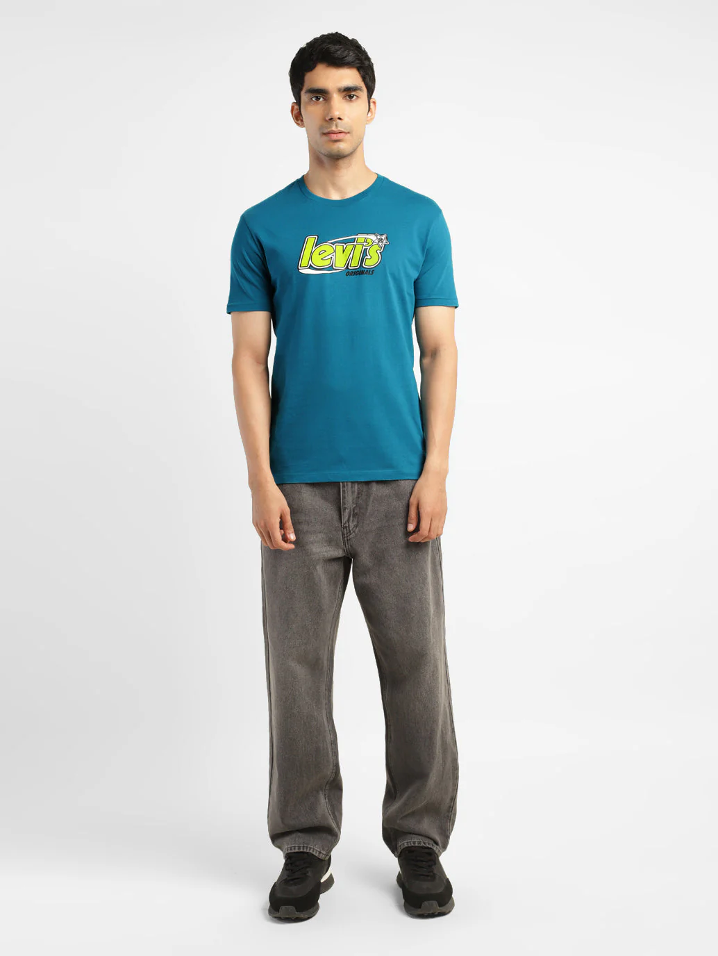 Men's Brand Logo Round Neck T-shirt