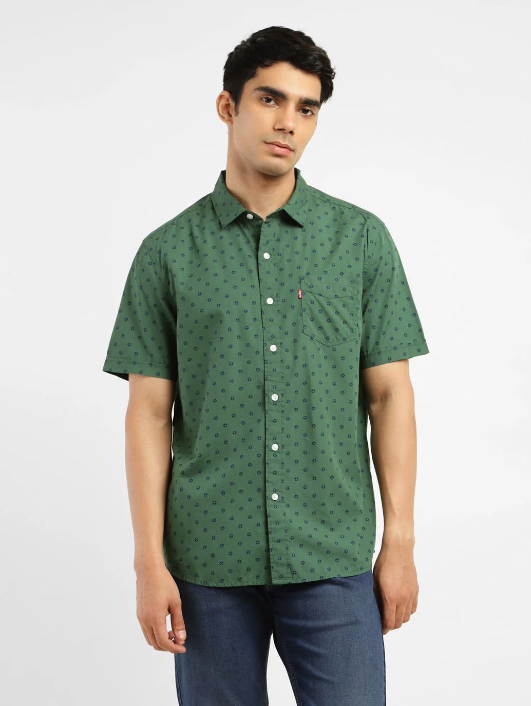 Men's Geometric Print Slim Fit Shirt