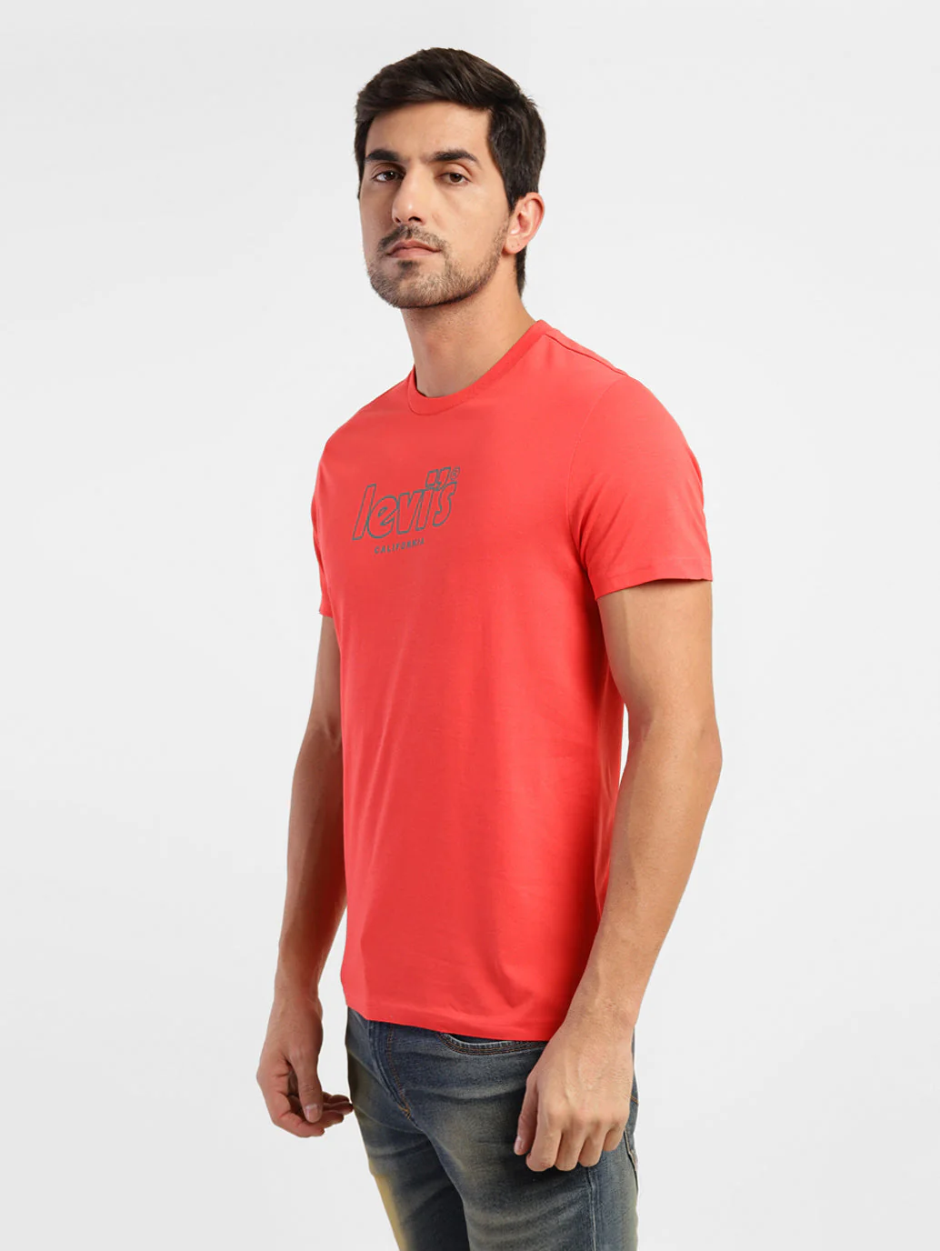 Men's Brand Logo Slim Fit T-shirt Red - Image 4