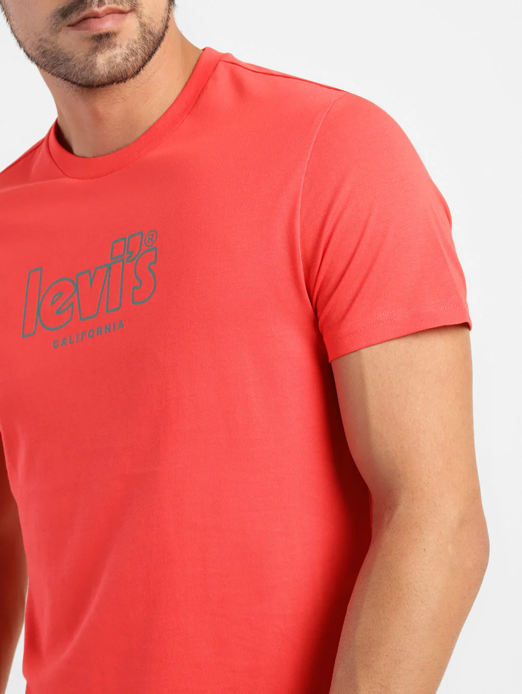 Men's Brand Logo Slim Fit T-shirt Red - Image 7